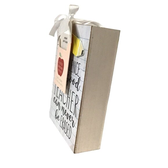 Wooden Teacher Appreciation Gift Card Holder With Pencil Design - Picture 3 of 6